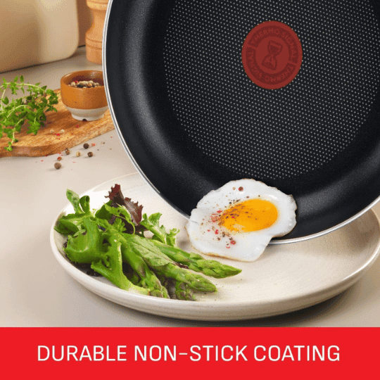 Tefal Essential Non-Stick 5-Piece Pan Set, Glass Lids, Black