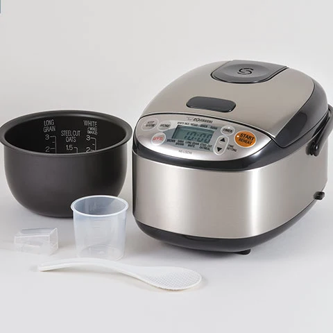 Zojirushi Micom 3-Cup Compact Size, Multiple Settings, Stainless Steel Made, Built-In Retractable Power Cord and Easy to Transport Rice Cooker and Warmer
