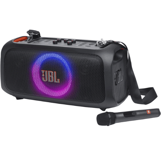 JBL PartyBox On-The-Go Essential - Portable Party Speaker with Built-in Lights and Wireless mic