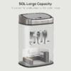 HOMCOM 50L Sensor Bin with Soft-Close Lid Automatic Kitchen Bin Silver Tone Electronic Touchless Motion Sensor