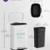 614-7WOsLAL._SL1500_ SONGMICS Kitchen Bin 13 Gallon (50 L) White
