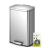 EKO Madison Brushed Stainless 50 Liter/13.2 Gallon Step Trash Can with Inner Liner
