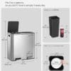 61eyphm3z-L._AC_SL1500_ SONGMICS Trash Can, 2 x 8 Gallon (2 x 30 L) Garbage Can for Kitchen with 15 Trash Bags