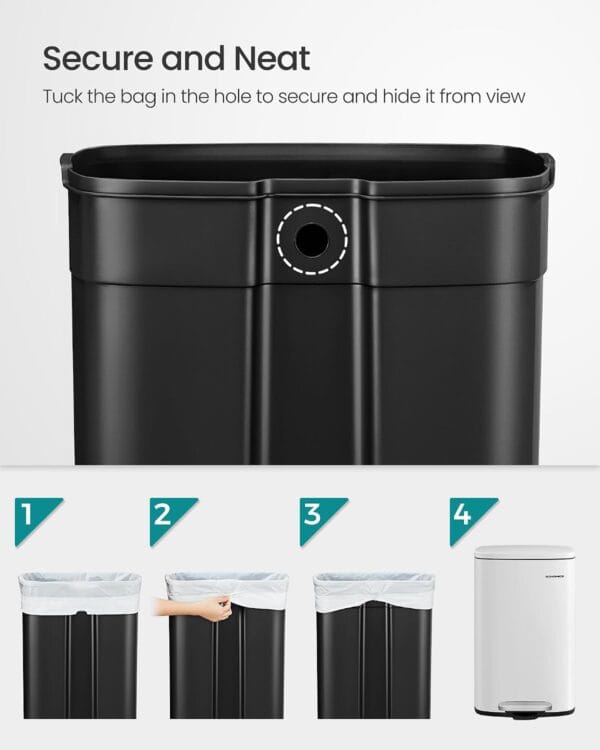 61mRzjdq4zL._SL1500_ SONGMICS Kitchen Bin 13 Gallon (50 L) White