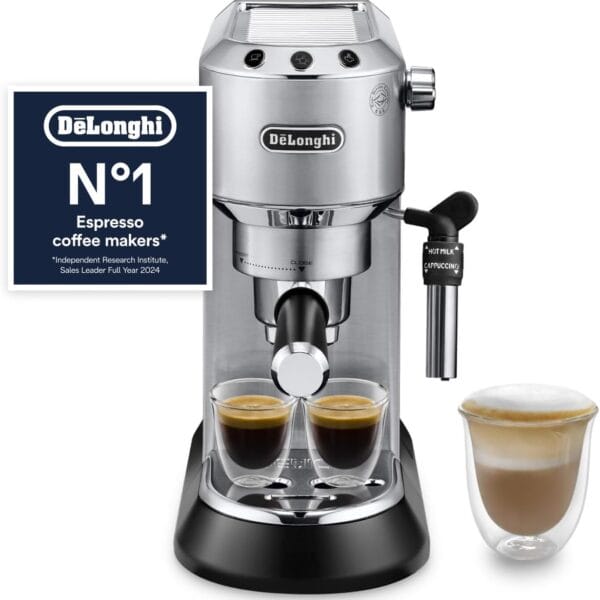 De'Longhi Dedica Style - Manual Espresso Machine Manual Milk Frother Metal [Energy Class B]