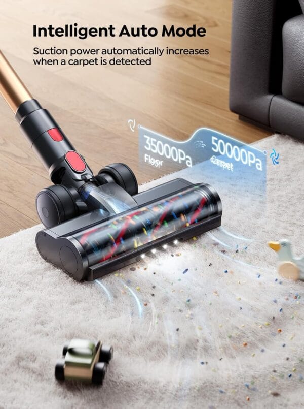 71-dvqWNpCL._AC_SL1500_ SMOTURE Cordless Vacuum Cleaner, 55KPa 650W Stick Cordless Vacuum