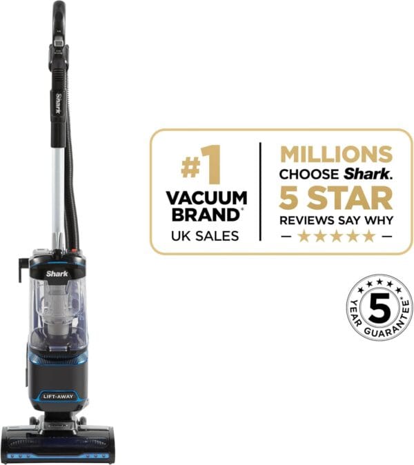 Shark Corded Upright Vacuum Cleaner 1.1L, Blue/Black
