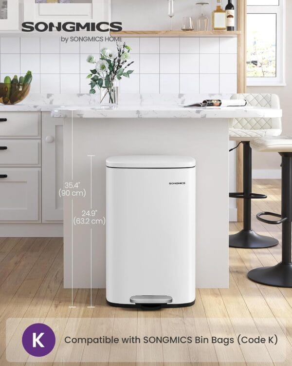 71X4m3eUg7L._SL1500_ SONGMICS Kitchen Bin 13 Gallon (50 L) White