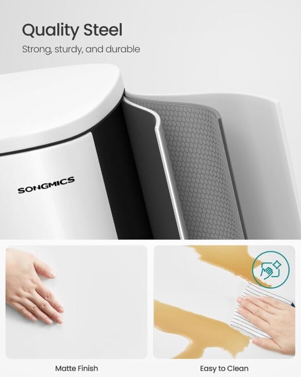 71h9MuUja6L._SL1500_ SONGMICS Kitchen Bin 13 Gallon (50 L) White