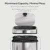 HOMCOM 50L Sensor Bin with Soft-Close Lid Automatic Kitchen Bin Silver Tone Electronic Touchless Motion Sensor