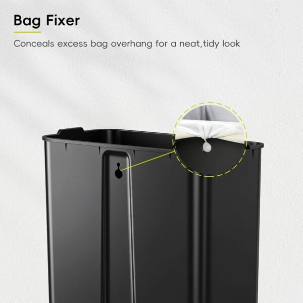 EKO Madison Brushed Stainless 50 Liter/13.2 Gallon Step Trash Can with Inner Liner