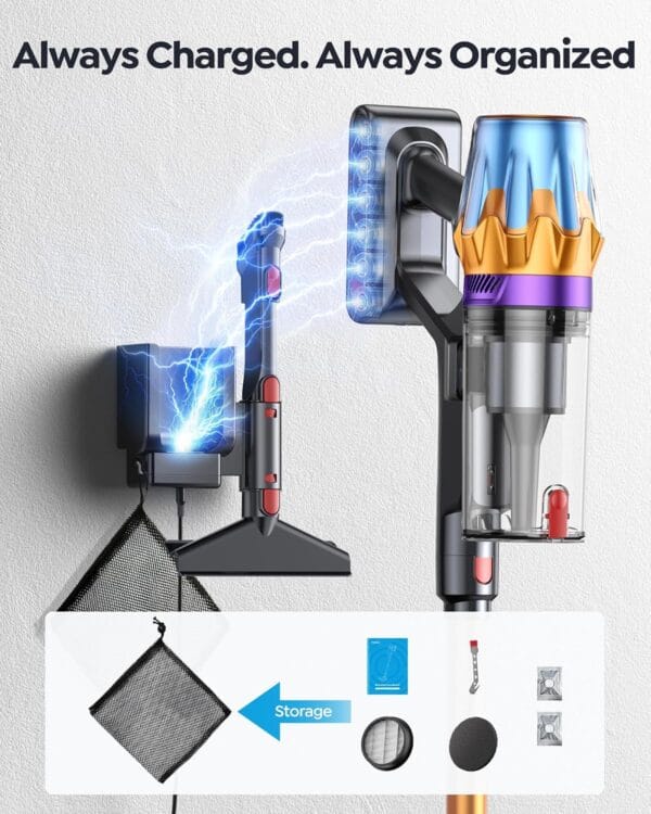 80Mins Cordless Vacuum Cleaner, 650W 55Kpa Stick Vacuum Cleaner for Home