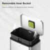 EKO Madison Brushed Stainless 50 Liter/13.2 Gallon Step Trash Can with Inner Liner